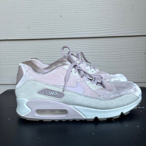Nike Women's Air Max 90 Velvet Particle Rose Shoes Sneakers Size 10 - Picture 2 of 13